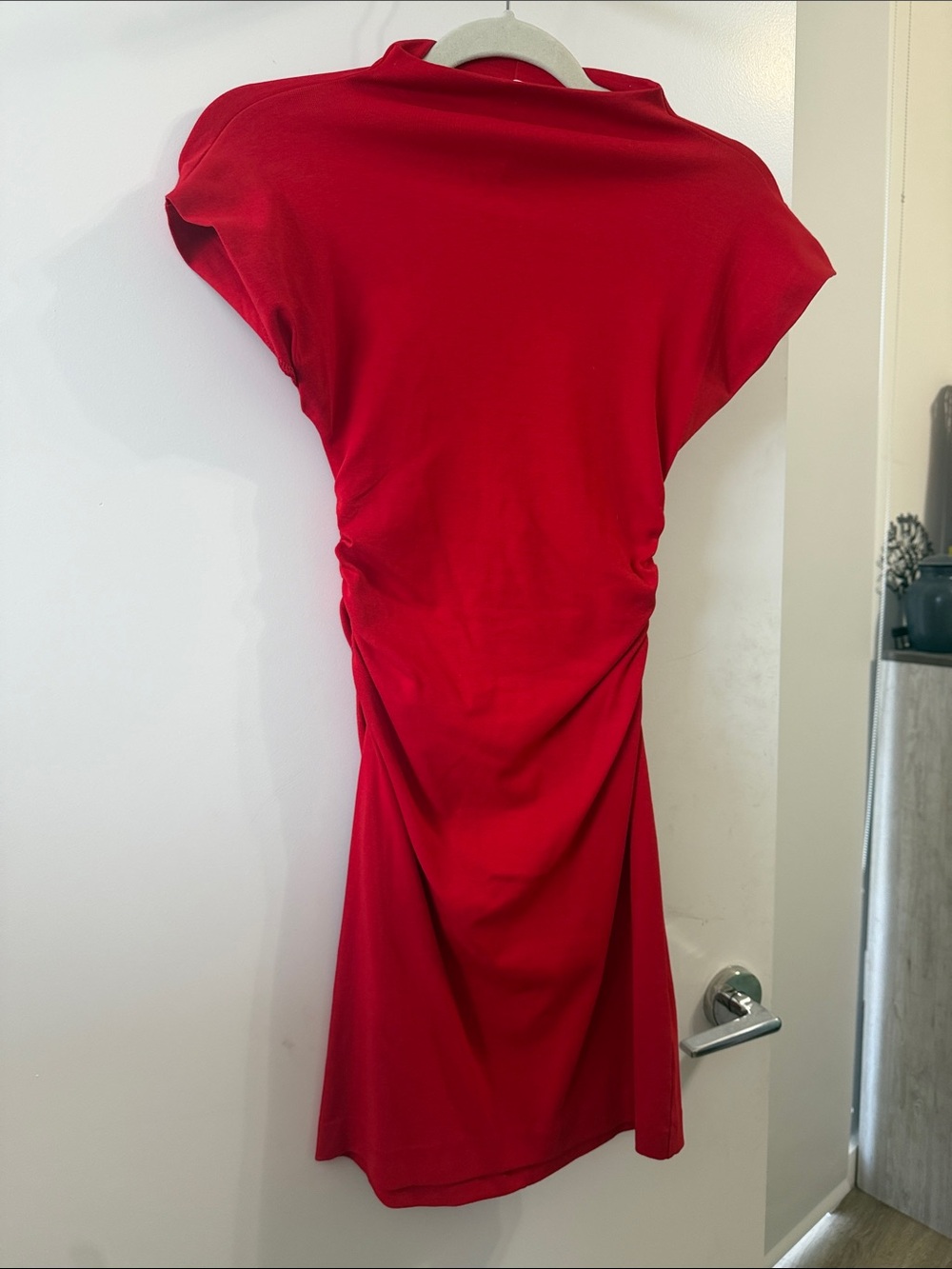 NWOT Stradivarius Red Ruched Women's Dress - Elegant Everyday Style